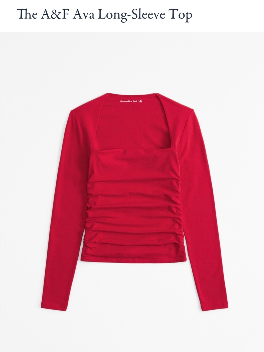 Abercrombie & Fitch Ava Long-Sleeve Square Neck Top - Red
